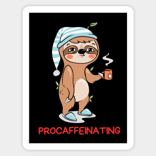 Procaffeinating | Procrastinator Coffee Pun Sticker